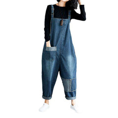 Leg patchwork women denim dungaree