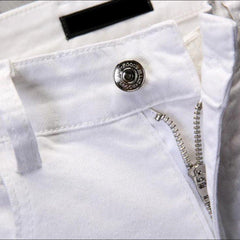 Vaqueros blancos desgastados para hombre