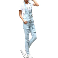 Stylish skinny women denim jumpsuit