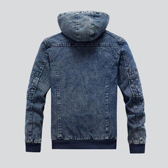 Vintage hooded men denim jacket