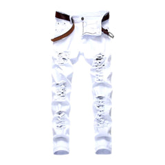 Vaqueros elásticos de color desgastado para hombre