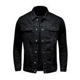 Outerwear black men denim jacket