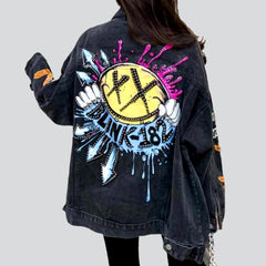 Vintage back print denim jacket