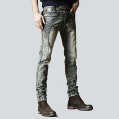 Flap pocket patchwork men jeans