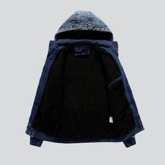 Vintage hooded men denim jacket