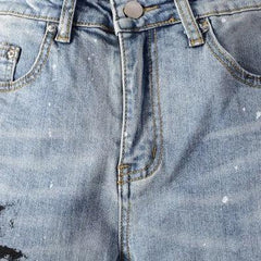 Vaqueros de hombre con adornos de cristales de estilo urbano