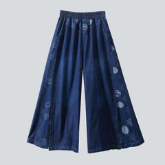 Pantalones vaqueros culotte con estampado de burbujas