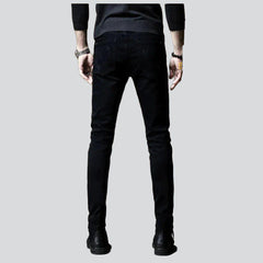 Schwarze zerrissene Jeans mit Flicken für Herren