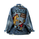 Übergroße Damen-Jeansjacke