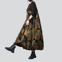 Painted color women denim jumpsuit