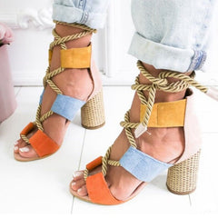 Sun Charming Lace Up Gladiator Sandals