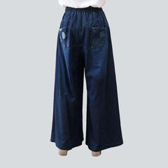 Pantalones vaqueros culotte con estampado de burbujas