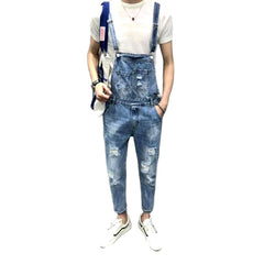 Schmaler Jeans-Jumpsuit im Used-Look für Herren