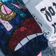 Chaqueta vaquera vintage Y2K para mujer