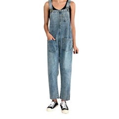 Jeans-Jumpsuit mit gerader Tasche für Damen