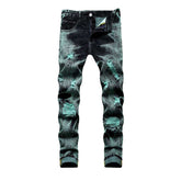 Vaqueros teñidos en verde para hombre