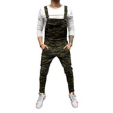 Color denim jumpsuit for men