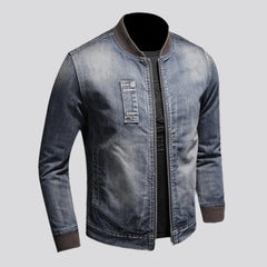 Chaqueta vaquera sherpa estilo motero para hombre