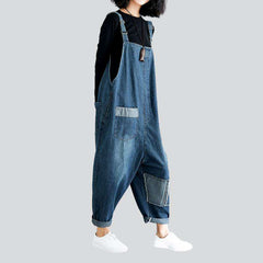 Leg patchwork women denim dungaree