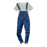 Leicht zerrissener Herren Jeans-Jumpsuit