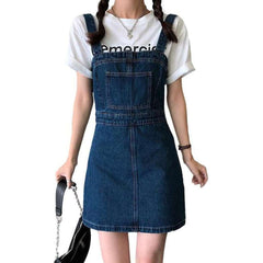 Vestido vaquero mini azul oscuro