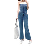 Ärmelloser ausgestellter Damen-Jeansoverall