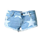 Distressed-Jeansshorts mit Sternenmuster