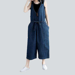 Loose sleeveless women denim overall