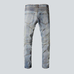 Light wash vintage biker jeans