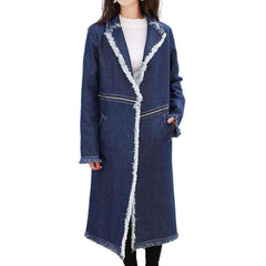Abrigo vaquero ajustable para mujer