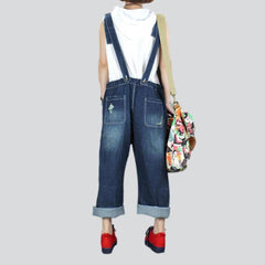 Rectangle painted women denim dungaree