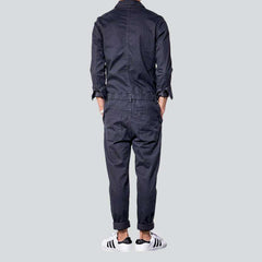 Dark grey men denim overall