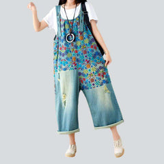 Harajuku print women denim dungaree