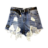 Distressed-Jeansshorts im Grunge-Stil