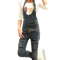 Stylish skinny women denim jumpsuit