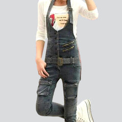 Stylish skinny women denim jumpsuit