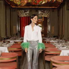 Precious Thing – Langärmlige Federbluse