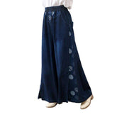Pantalones vaqueros culotte con estampado de burbujas