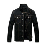 Contrast stitching men denim jacket