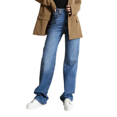 Vaqueros rectos de cintura alta para mujer