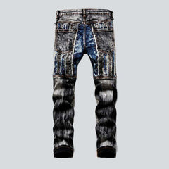 Bestickter Patch Vintage Herren Jeans