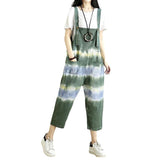 Tie-dye women denim jumpsuit