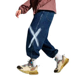 Baggy-Jeans für Herren mit X-Seiten-Print