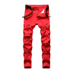 Vaqueros elásticos de color desgastado para hombre