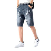Lockere zerrissene Jeansshorts für Herren