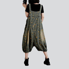 Vintage Jeans-Overall mit Blumen
