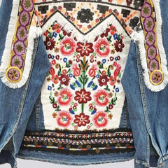 Chaqueta vaquera de patchwork de mujer gitana
