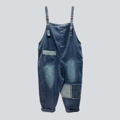 Leg patchwork women denim dungaree