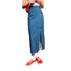 Falda vaquera larga con abertura lateral