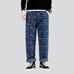 Vaqueros holgados para hombre con bordado de patineta